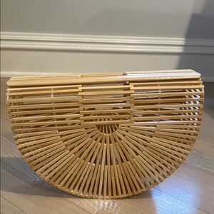 Elegant Bamboo Half-Moon Bag